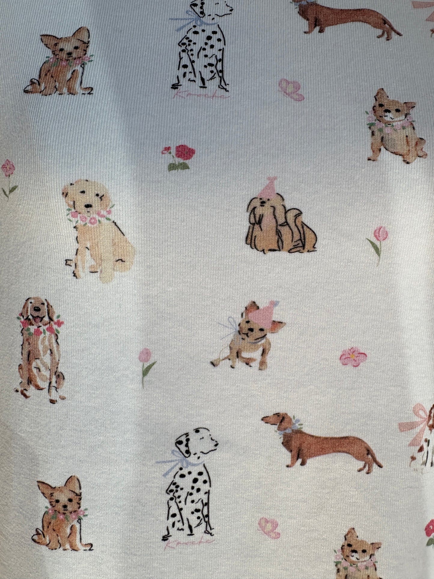 T-shirt in Cotone Romantic Dogs