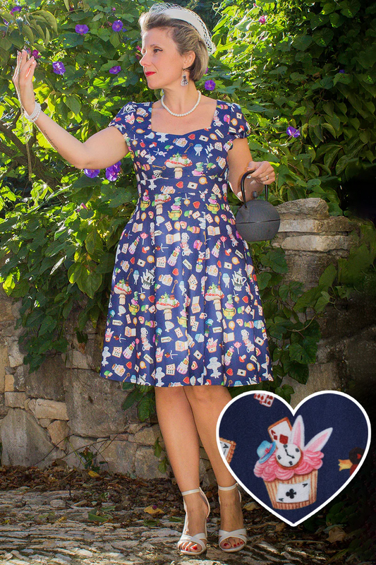 Abito Swing Wonderland in Navy Blue