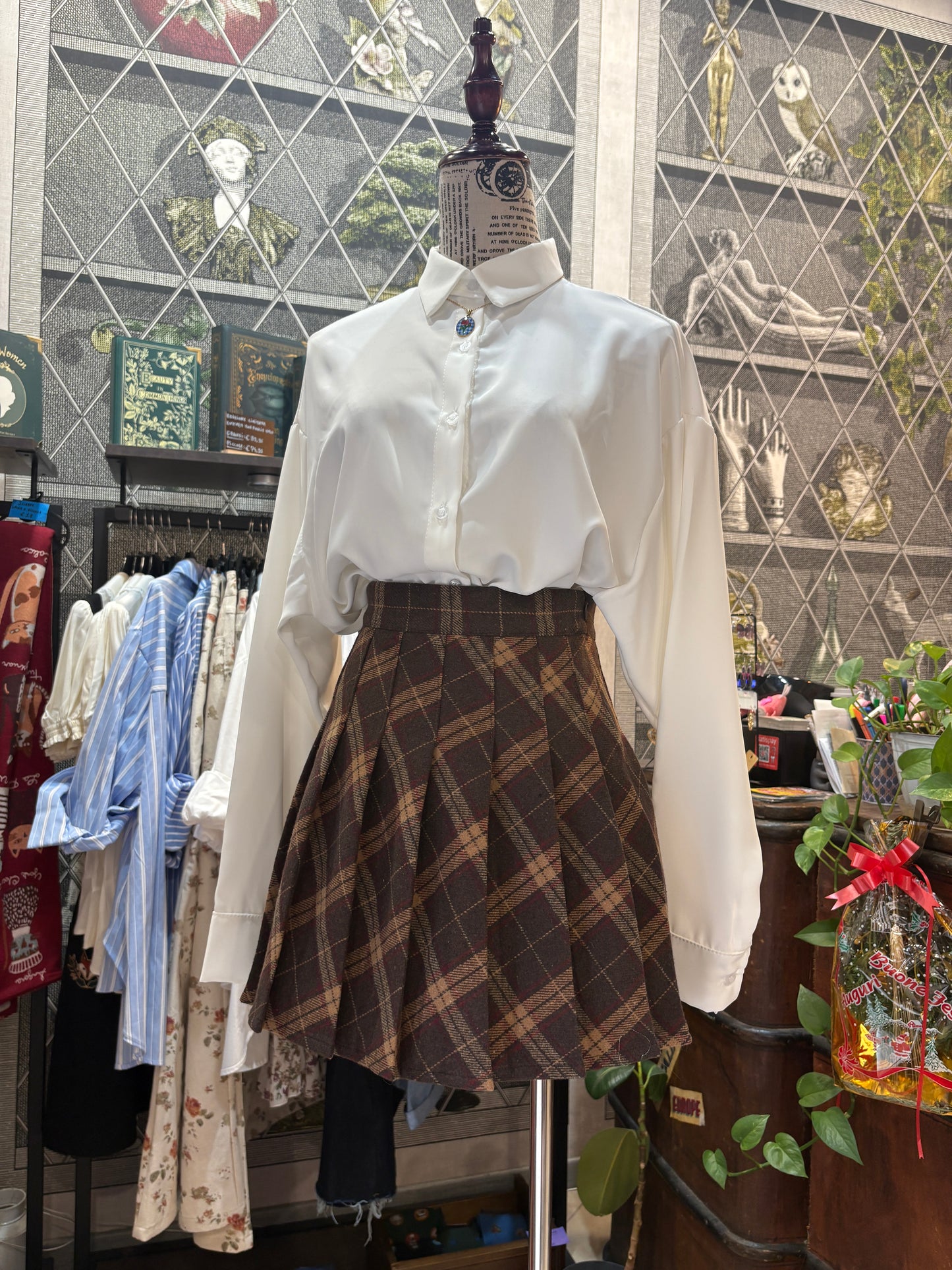 Gonna con Pantaloncino Tartan a Pieghe - Stile Preppy