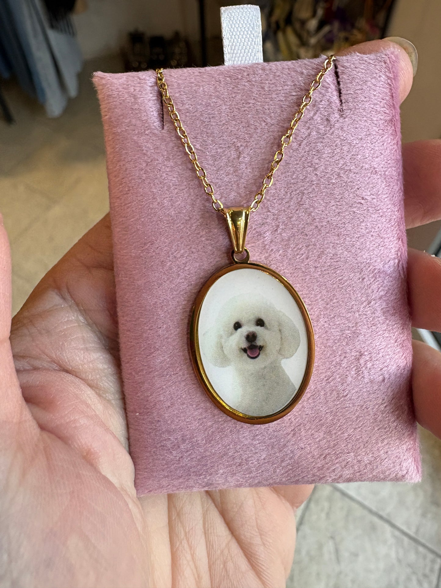 Collana "Fedeltà" in Acciaio con Ritratto Cagnolino