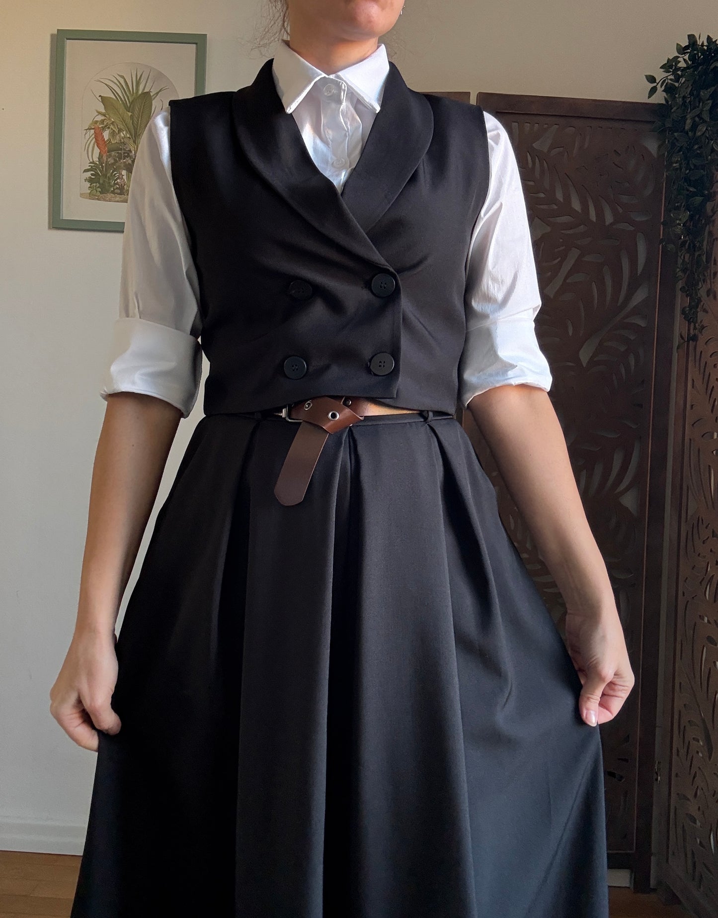 Gilet corto Oxford in 3 colori - Cioccolato, nero e bordeaux