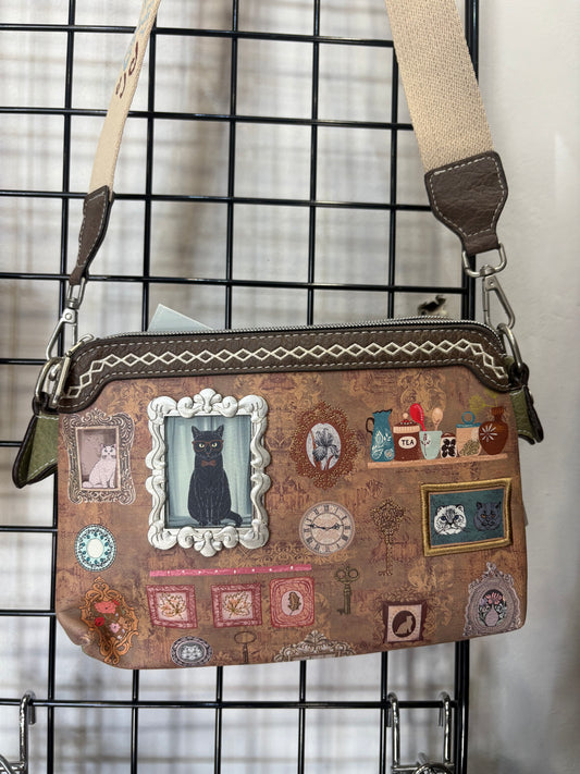 Borsa pochette a tracolla Vintage Cats in 4 colori