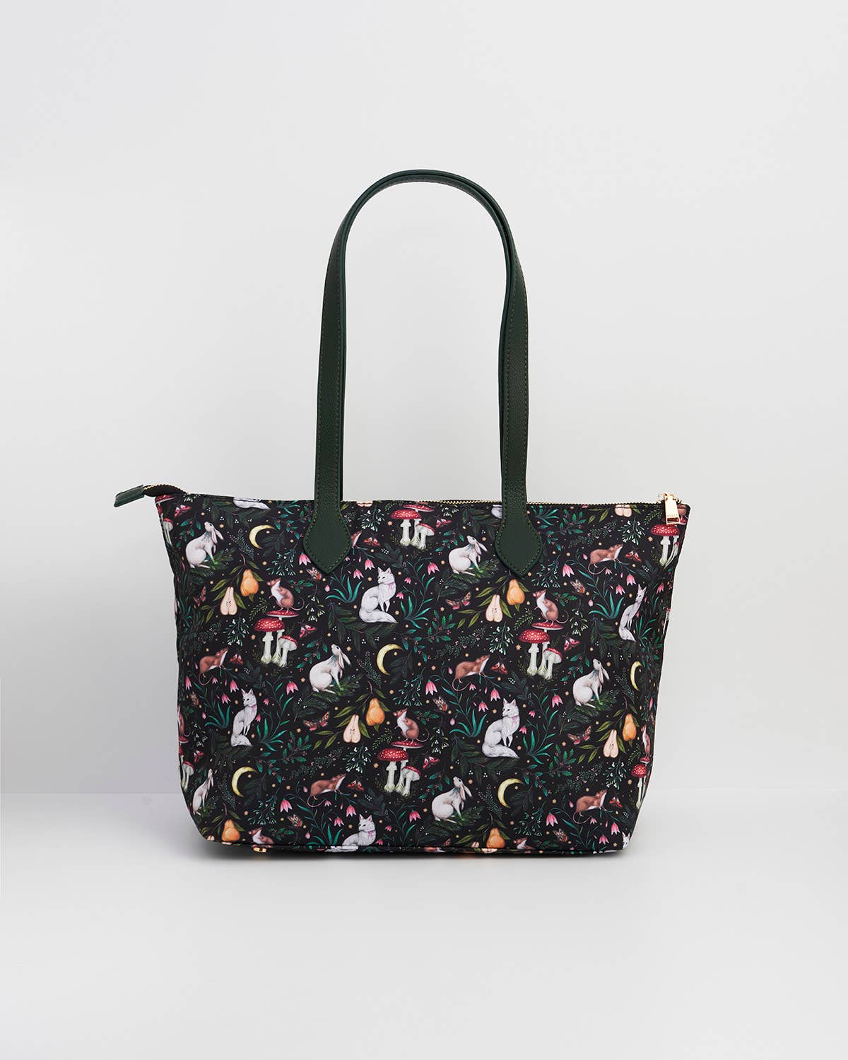 Borsa tote Edith Niva stampata verde e nera - Fable England