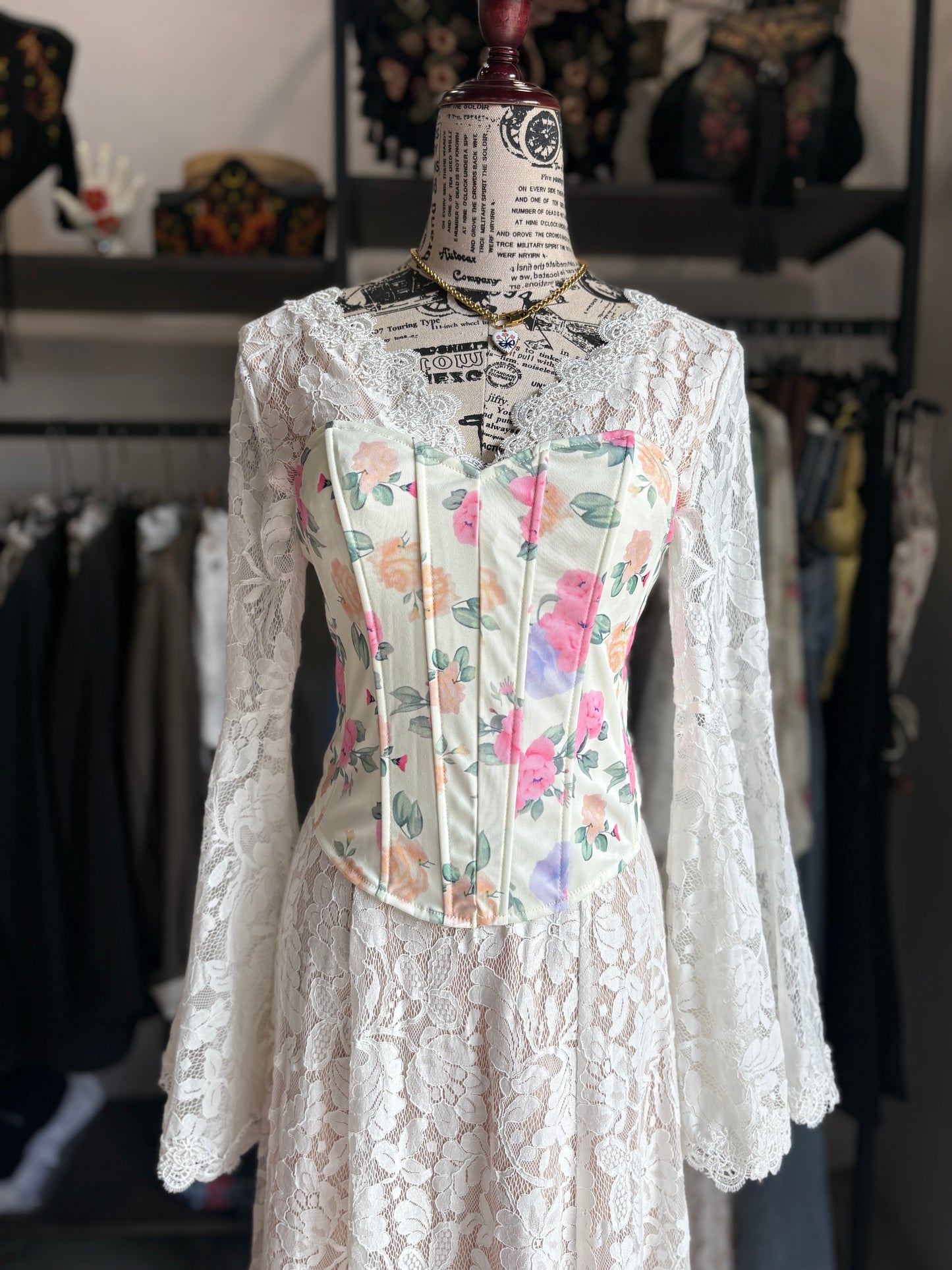 Bustino Corsetto Floreale Coquette in 3 Fantasie