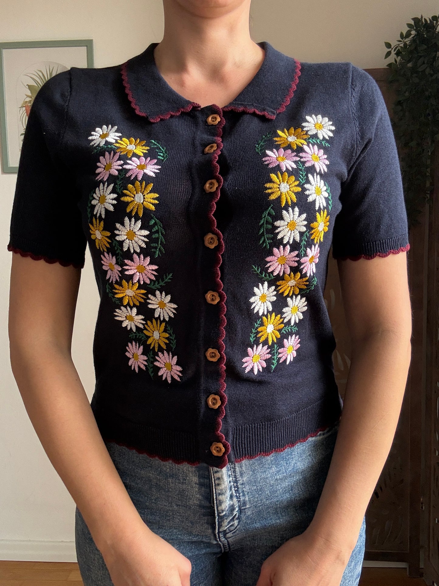 Cardigan Penny Flower Blu Navy
