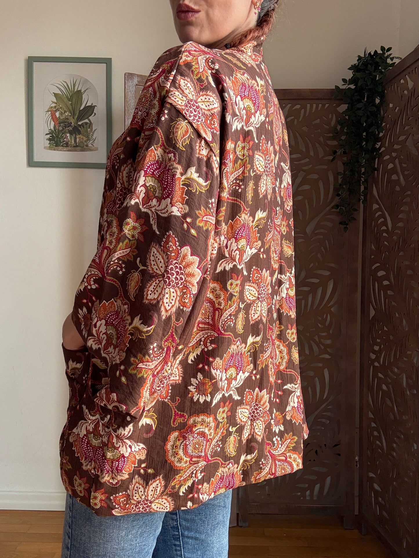 Kimono Donna Boho Chic Foderato in Cotone con Interno a Righe e Tasche - In Vari Colori e Fantasie