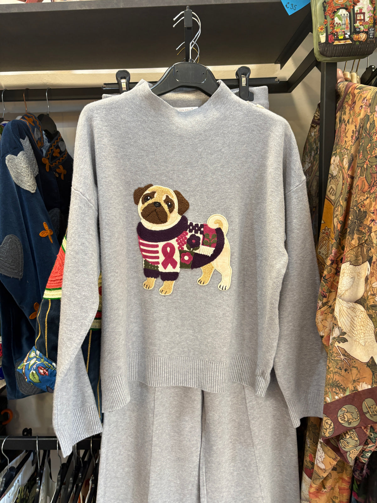 Maglione Lupetto Soft-Touch con Patch Carlino Ricamata
