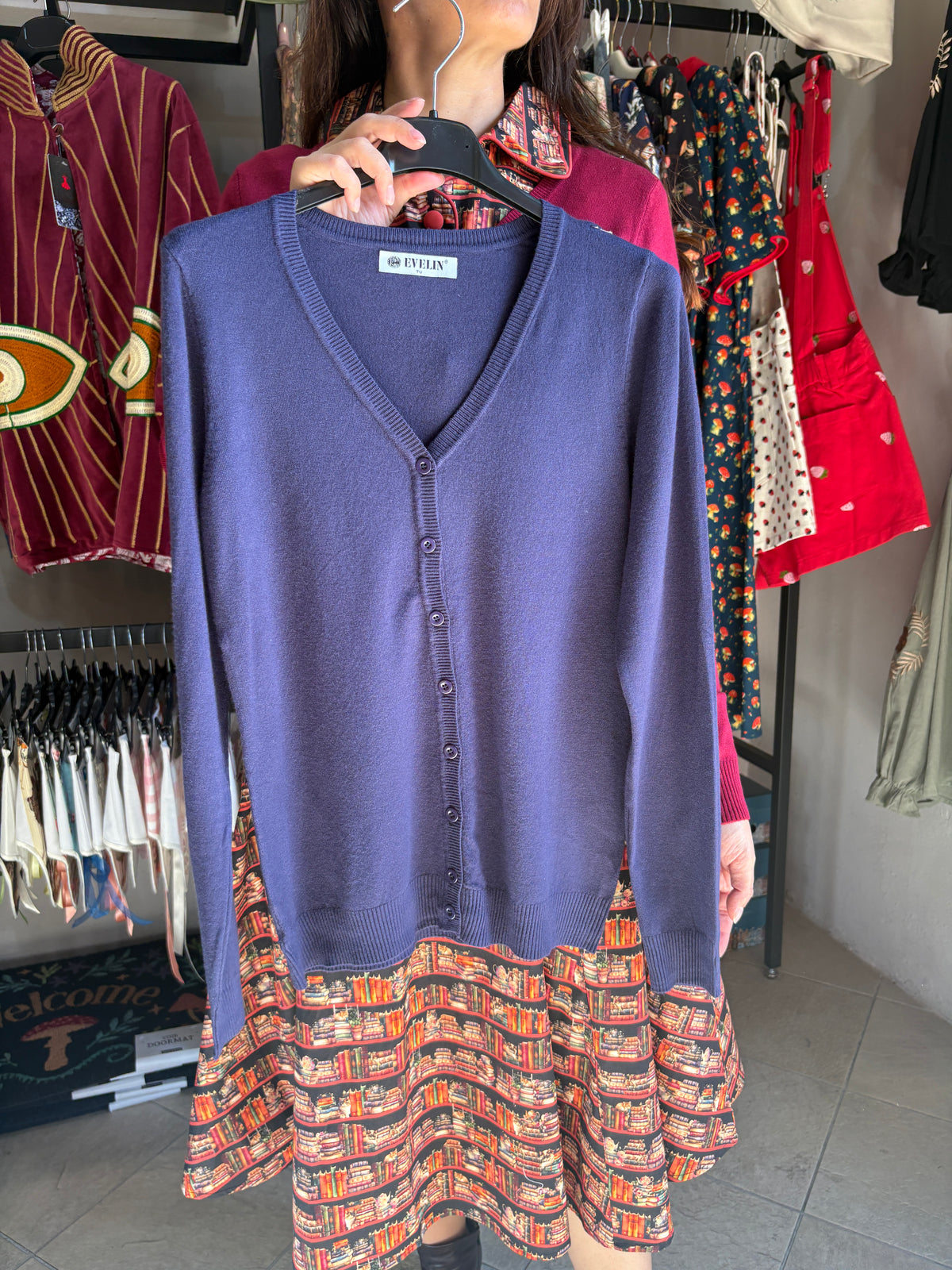 Cardigan donna Clara in maglia fine con scollo a V
