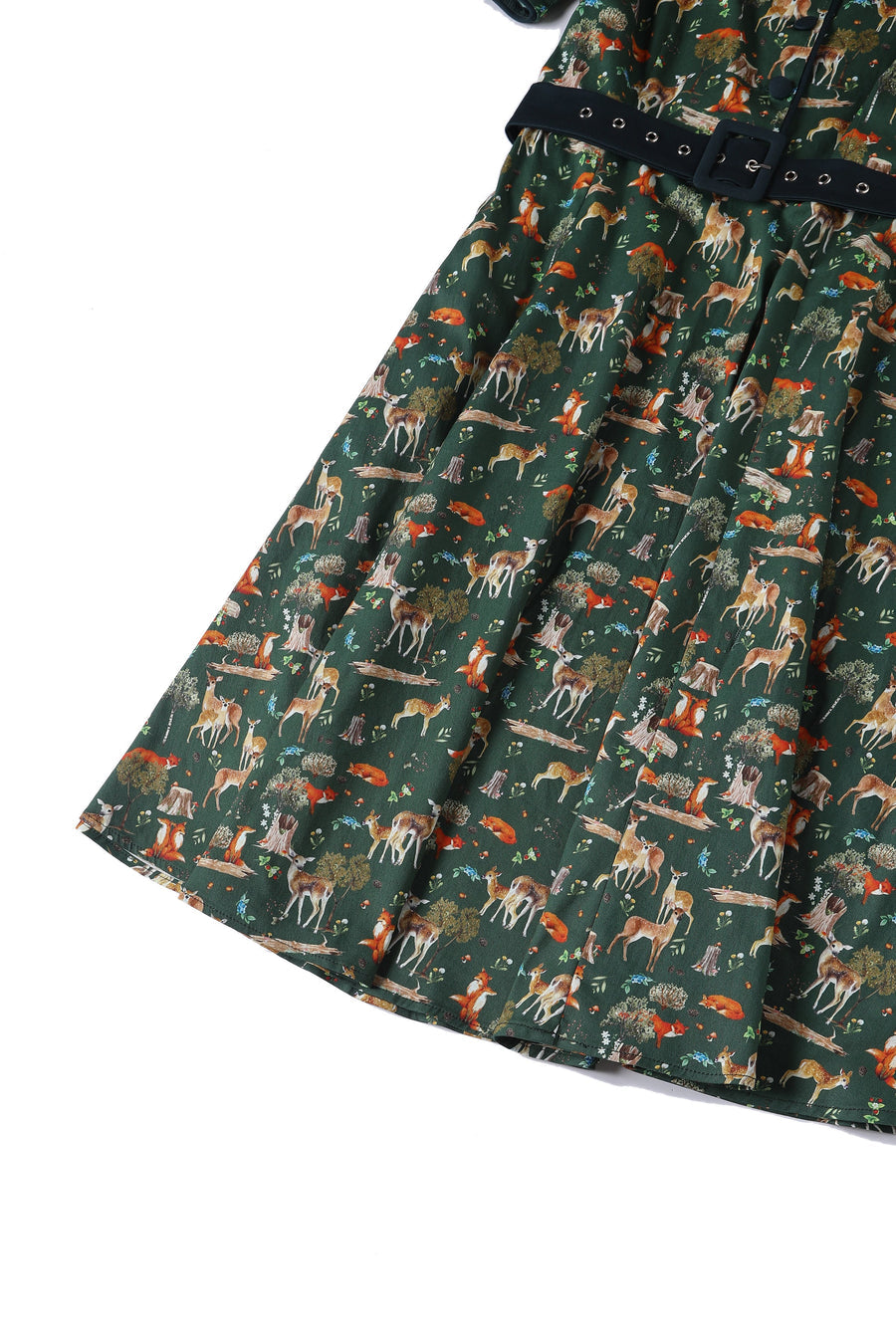 Penelope Dark Green: Abito Chemisier Woodland