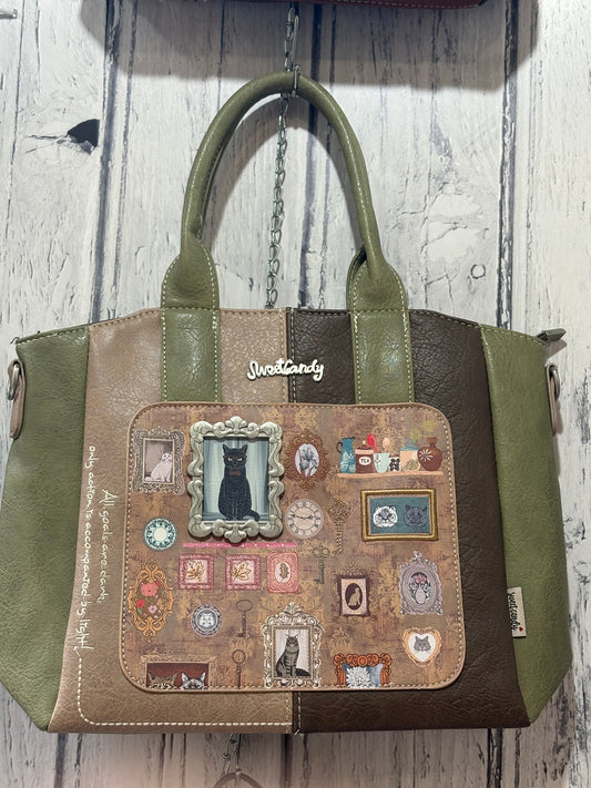 Borsa shopper grande Vintage Cats in 2 colori