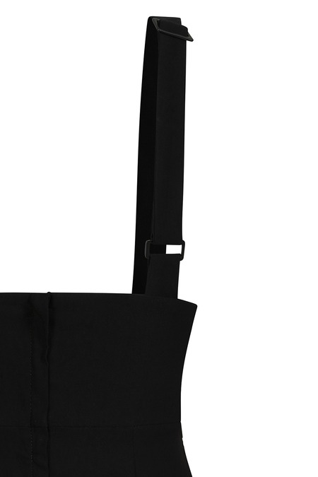 Gonna a vita alta con bretelle