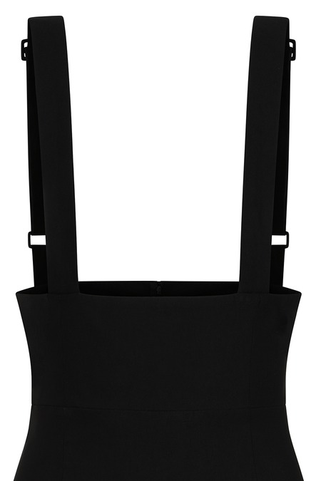 Gonna a vita alta con bretelle