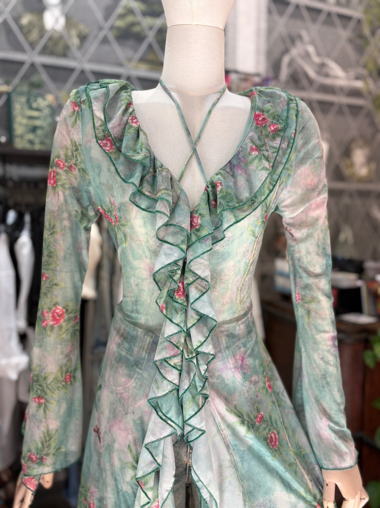 Abito Spolverino Mesh "Secret Garden"