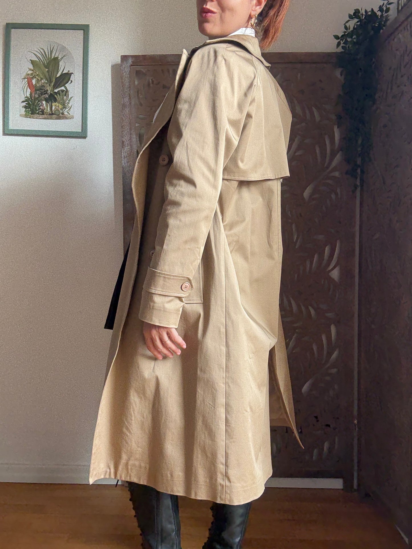 Trench lungo doppiopetto camel Kikisix