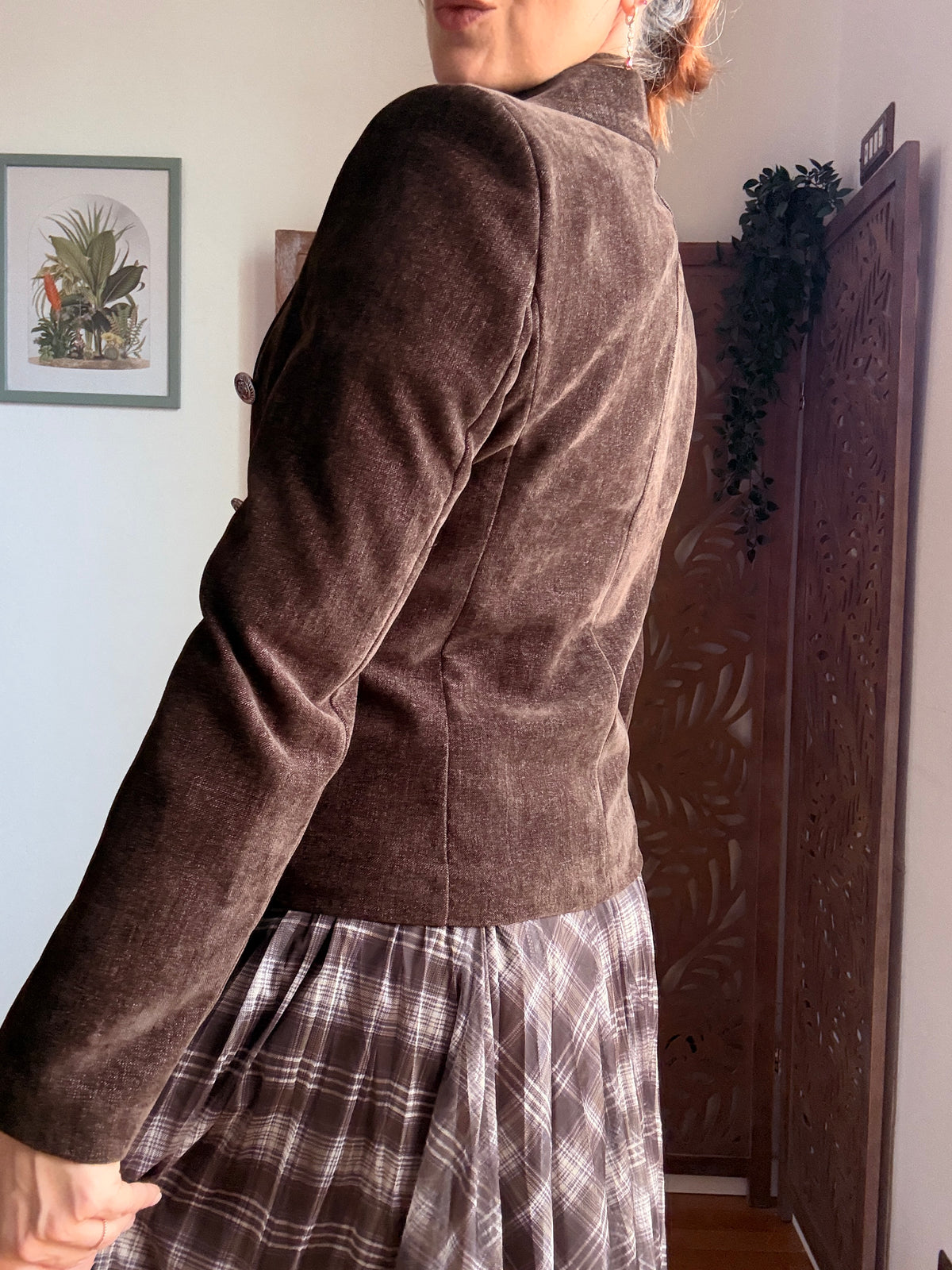 Blazer Biblioteca d’Autunno in velluto color moka