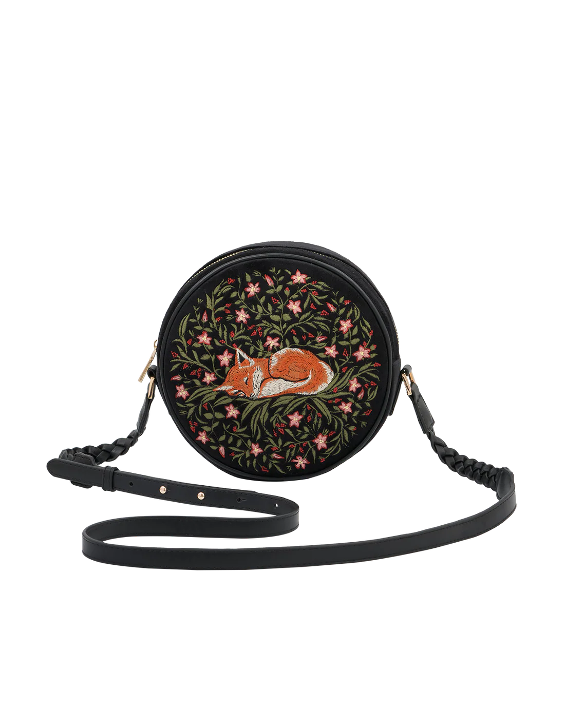 Borsa rotonda Ricamata Fable England Sleepy Fox
