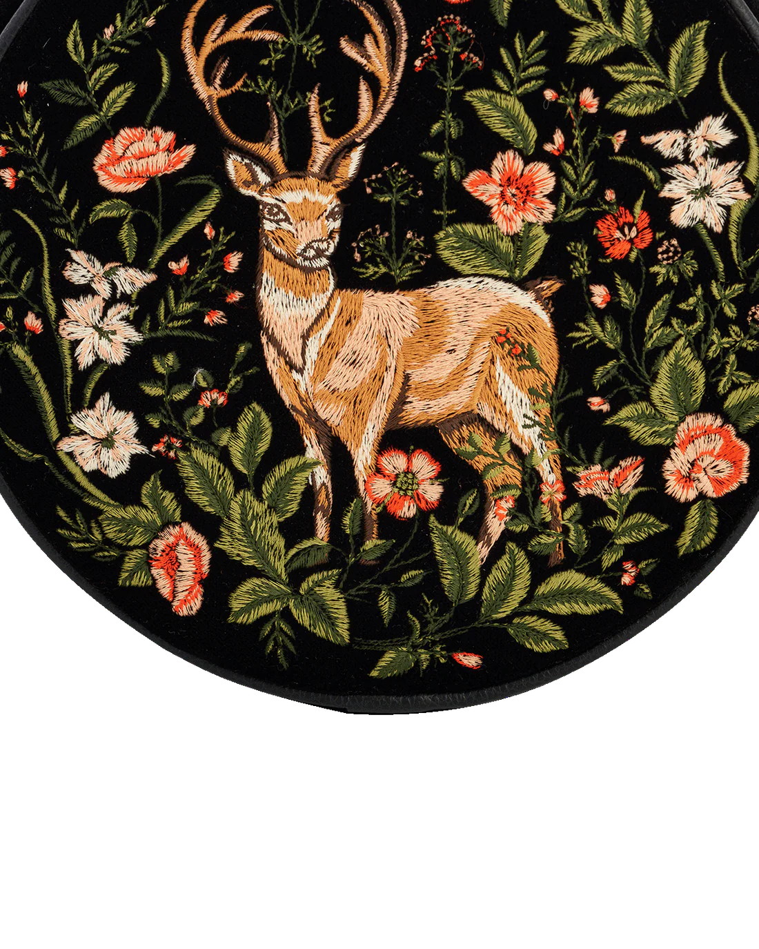 Borsa Rotonda Nera Ricamata Fable England Aurora