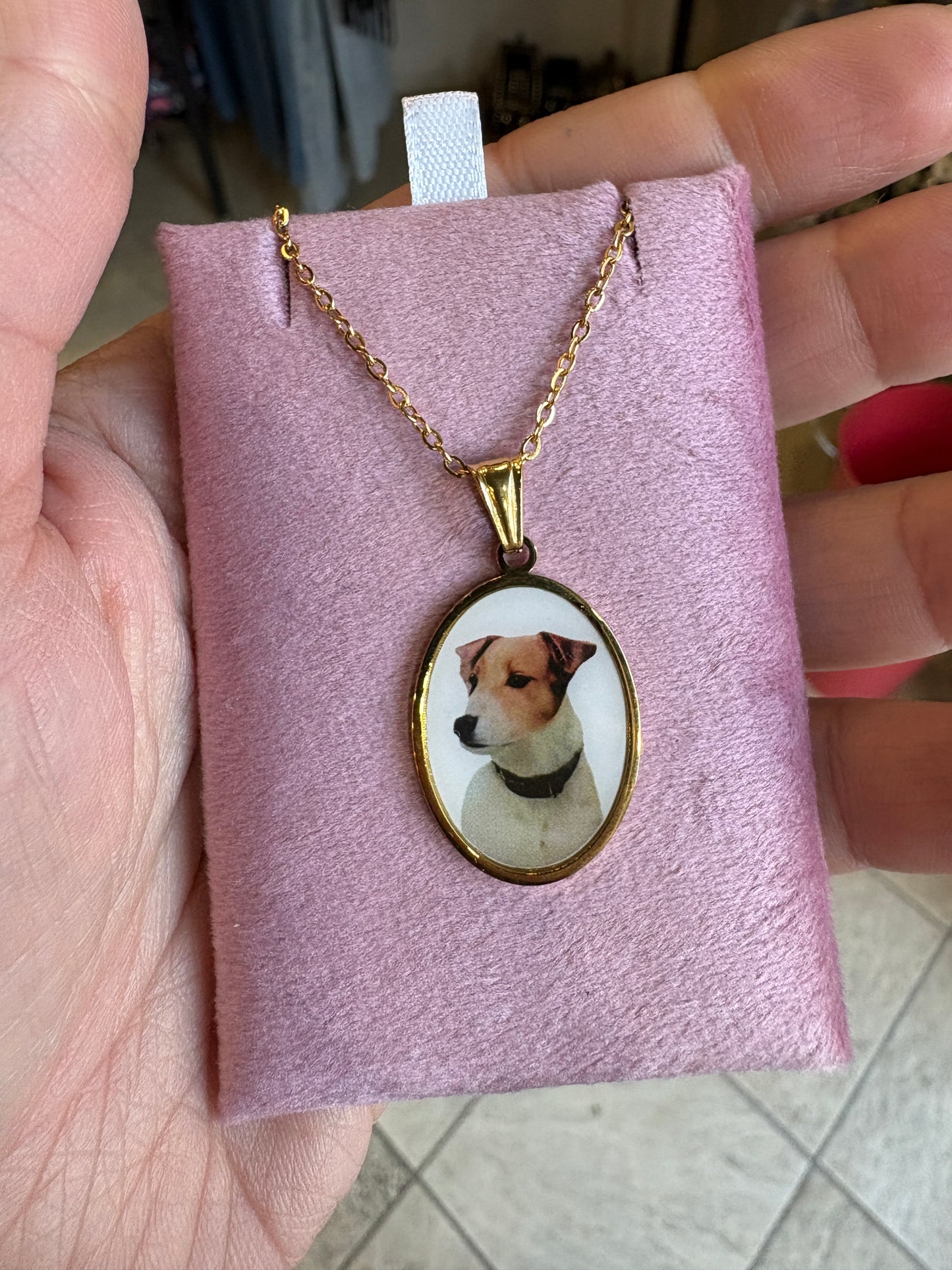 Collana "Fedeltà" in Acciaio con Ritratto Cagnolino