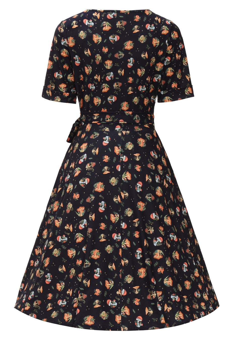 Matilda Black Mushroom: Abito a Portafoglio in Maglia