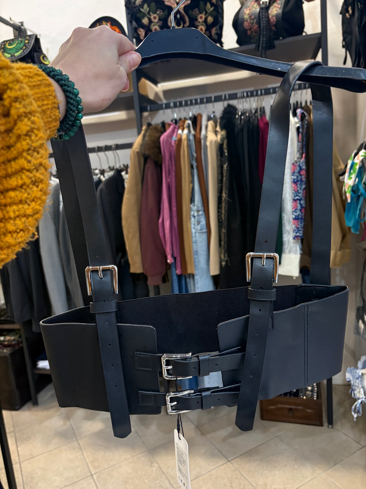 Cintura Bustino a Corsetto con Bretelle - Fibbie Oro o Argento