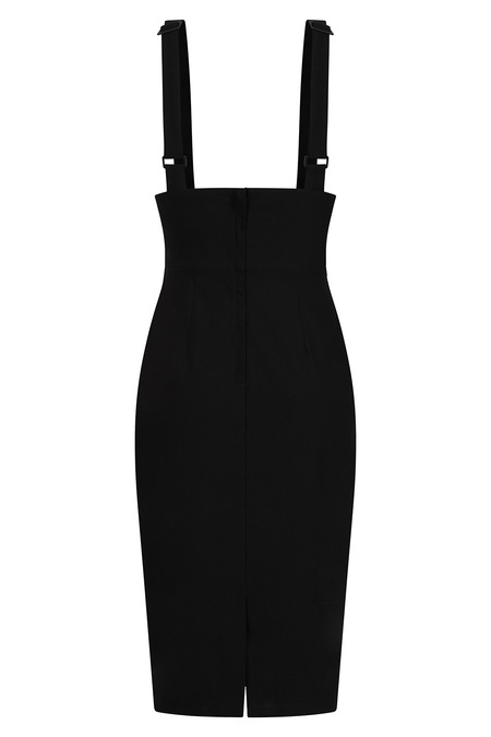 Gonna a vita alta con bretelle