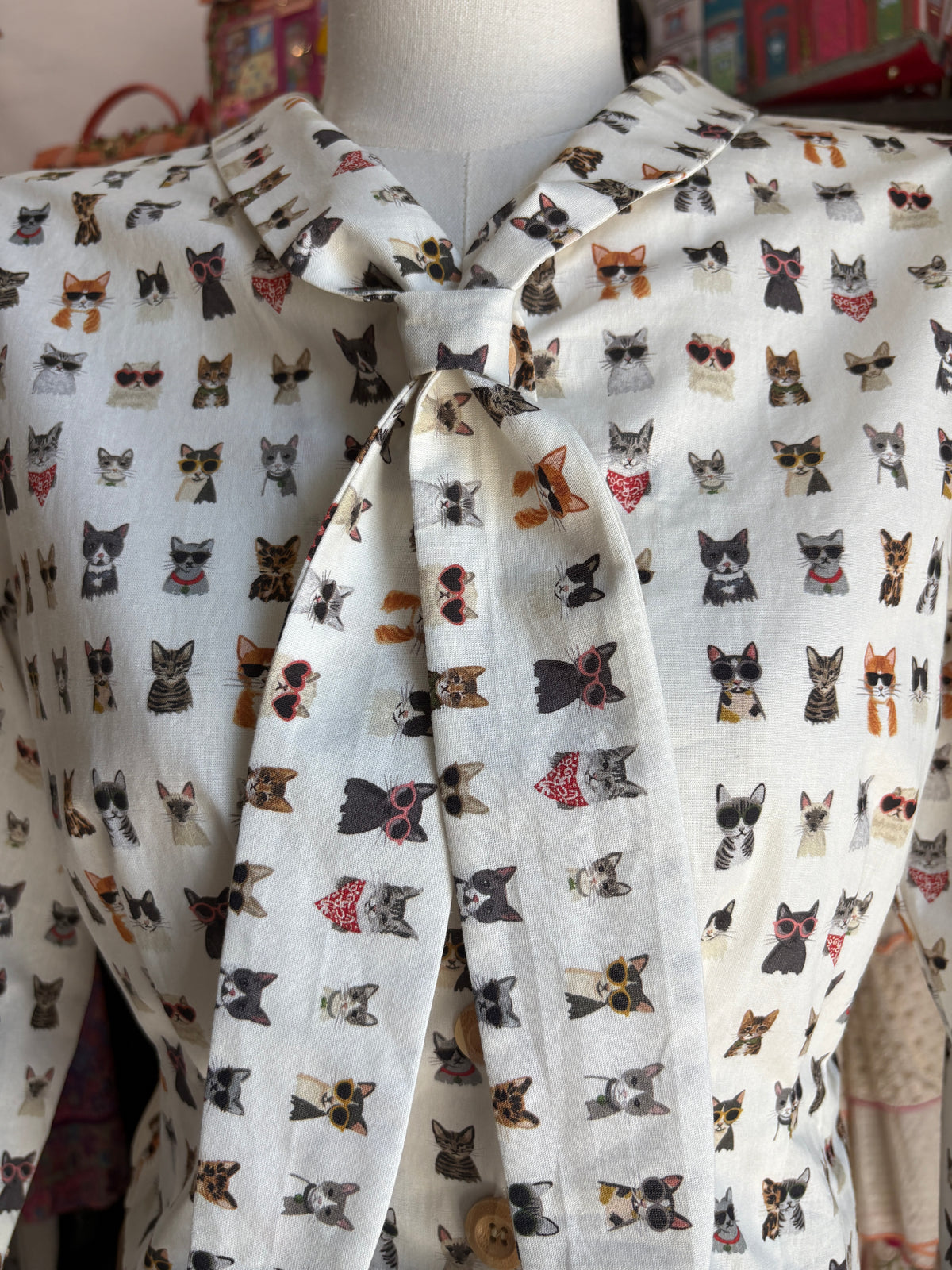 Camicetta Retrò in Cotone Cherry Cool Cat – Banned Apparel