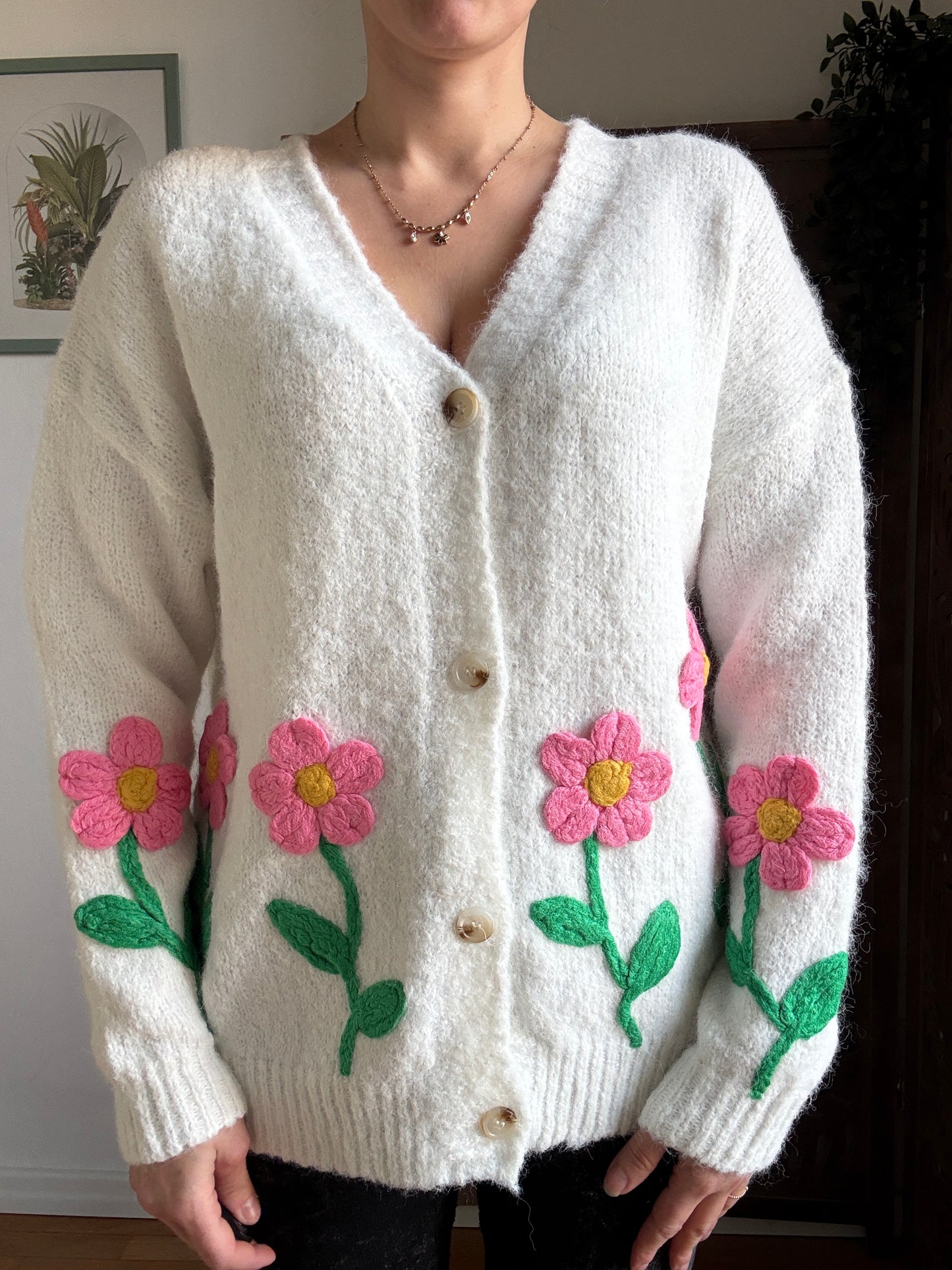 Cardigan Oversize "Blooming Garden"