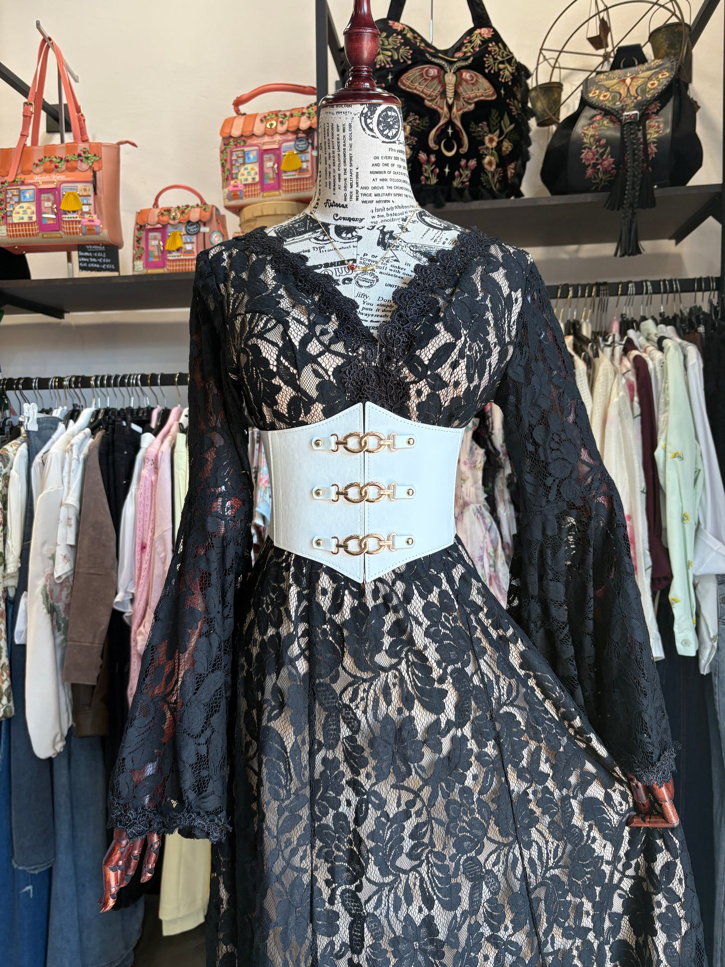Cintura Corsetto Bianca con Anelli dorati