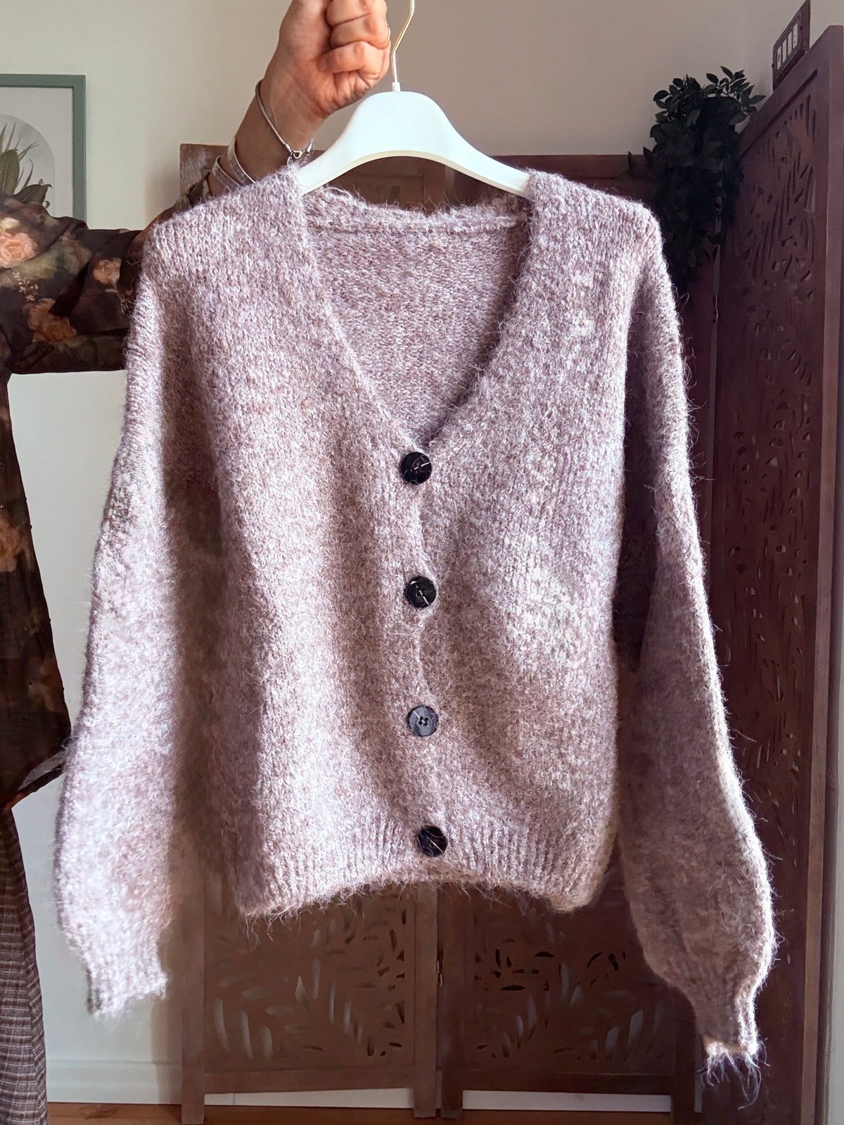 Cardigan donna oversize Rebecca in maglia soffice con scollo a V - In 10 Colori