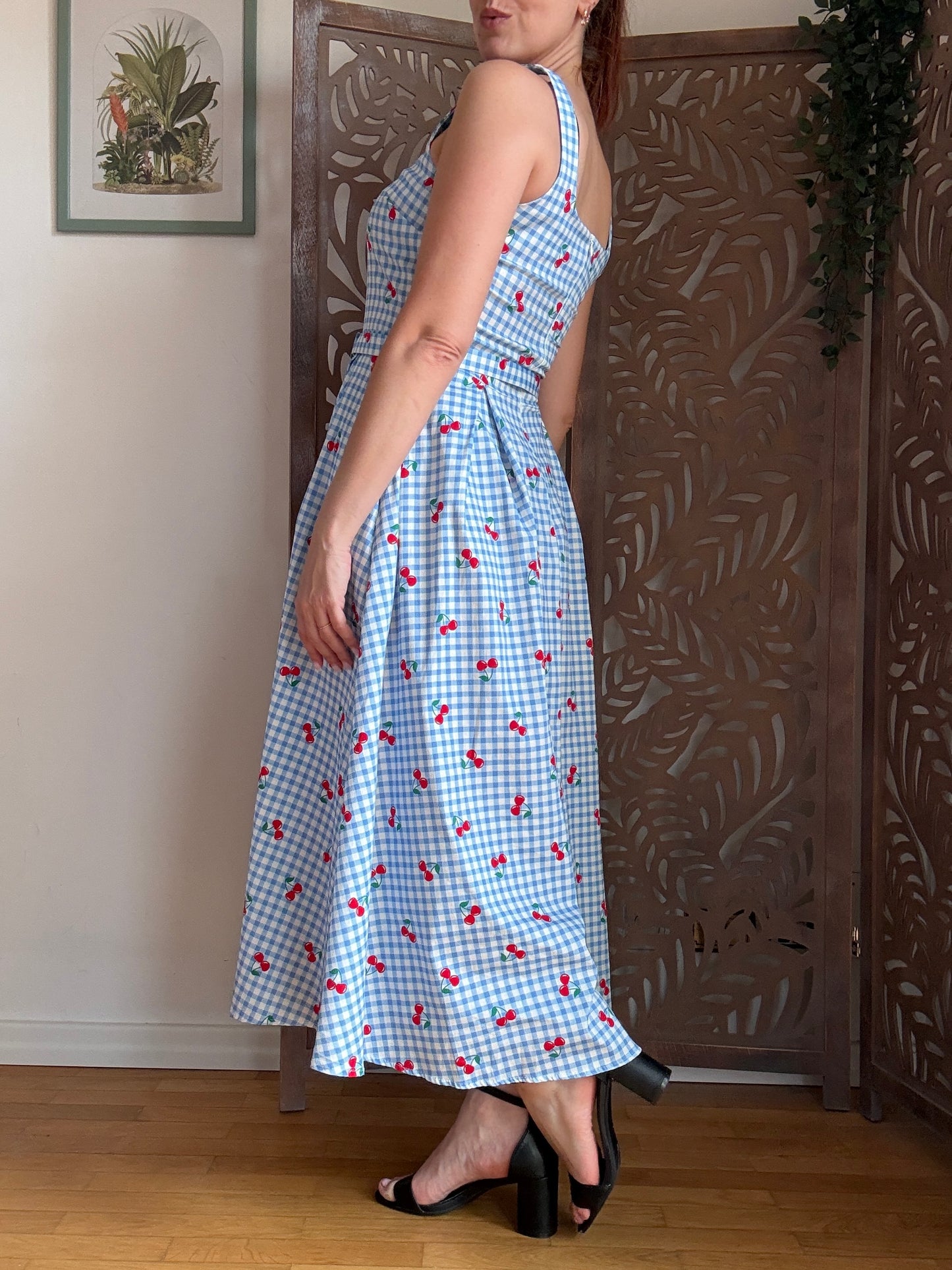 Abito Cherry Stile Rétro Anni 50 in Cotone - In 3 Colori