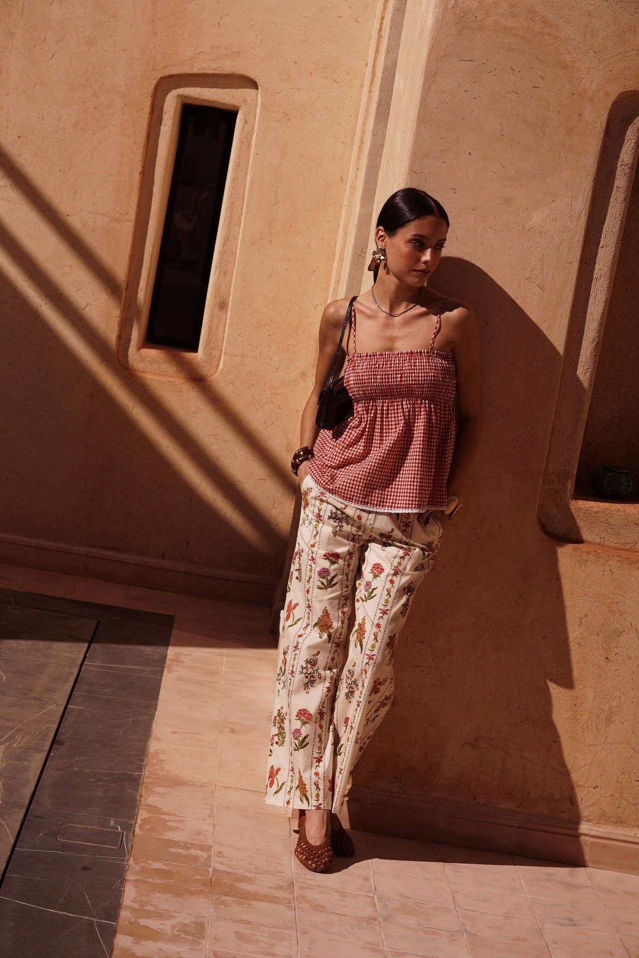 Pantaloni Botanici Sarra– 100% Cotone con Stampa Floreale