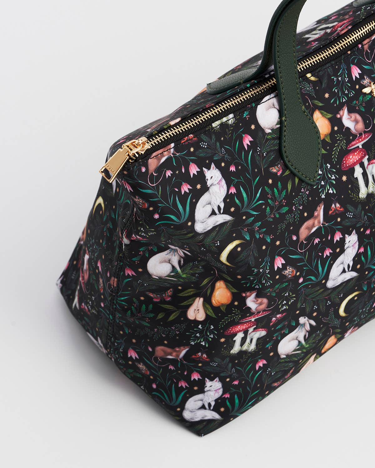 Borsa tote Edith Niva stampata verde e nera - Fable England