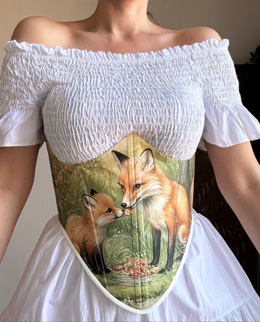 Bustino a Corsetto sottoseno Artigianale “The Enchanted Forest” - Fox Hollow
