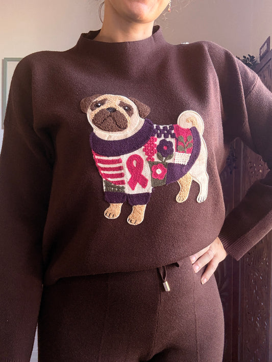 Maglione Lupetto Soft-Touch con Patch Carlino Ricamata