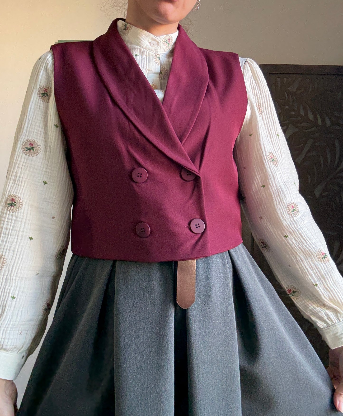 Gilet corto Oxford in 3 colori - Cioccolato, nero e bordeaux