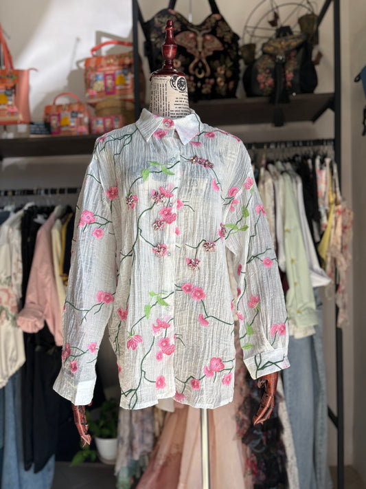 Camicia "Crystal Bloom" in Misto Seta