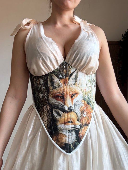 Bustino a Corsetto sottoseno Artigianale “The Enchanted Forest” - Fern & Foxlet