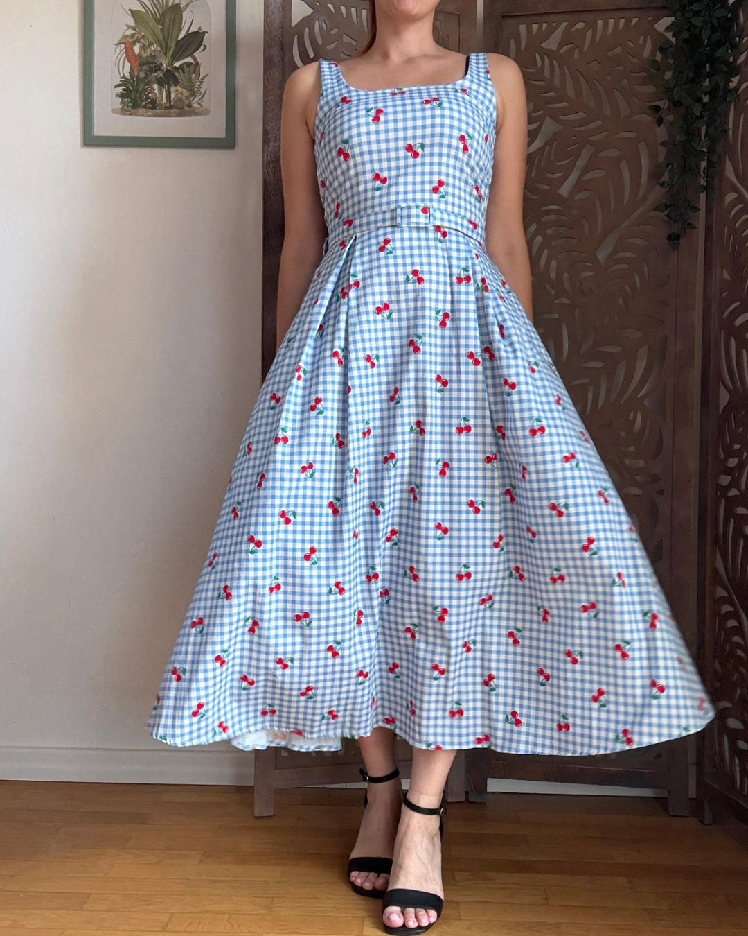 Abito Cherry Stile Rétro Anni 50 in Cotone - In 3 Colori