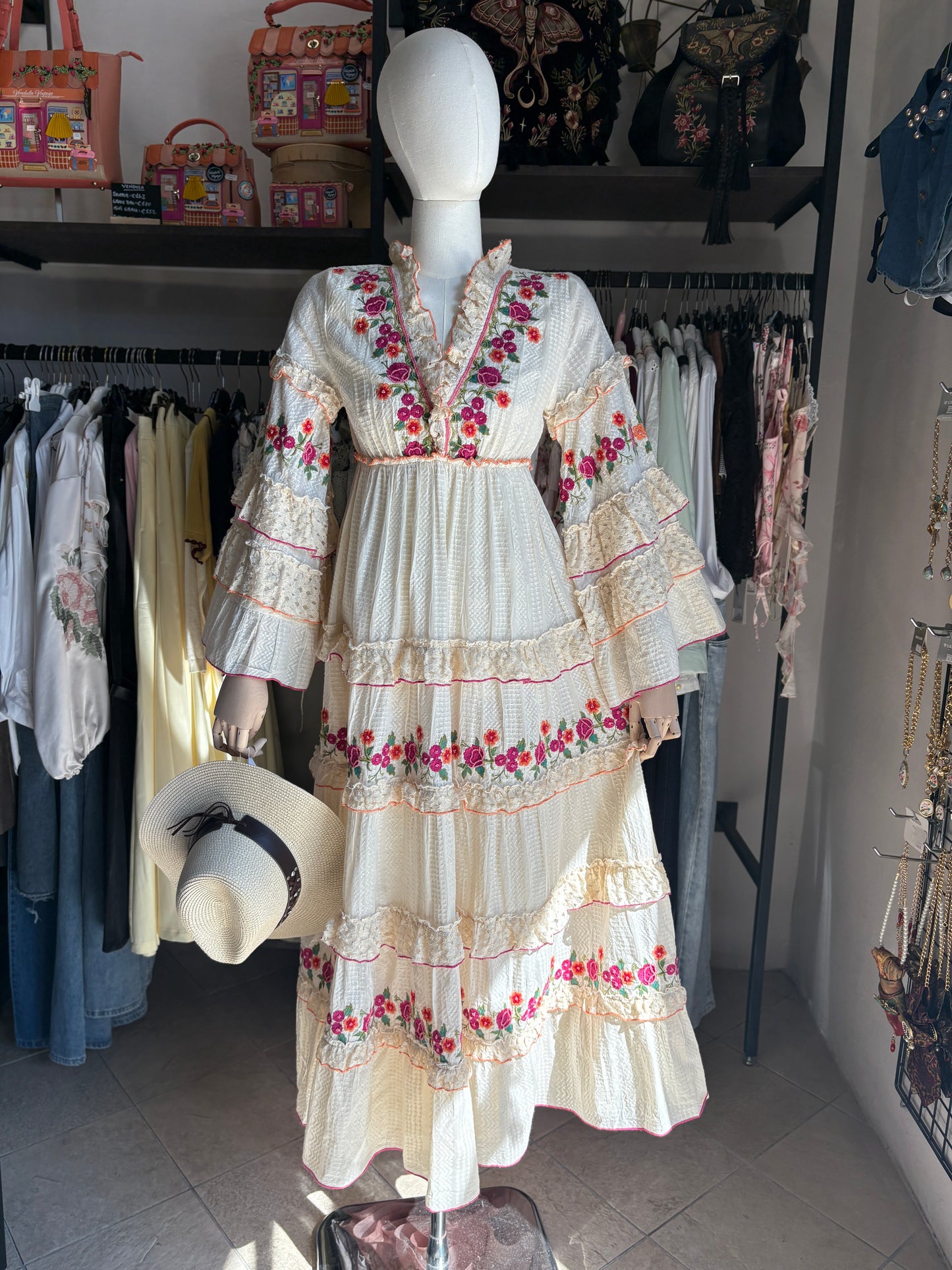 Maxi Abito Boho Gipsy Flower