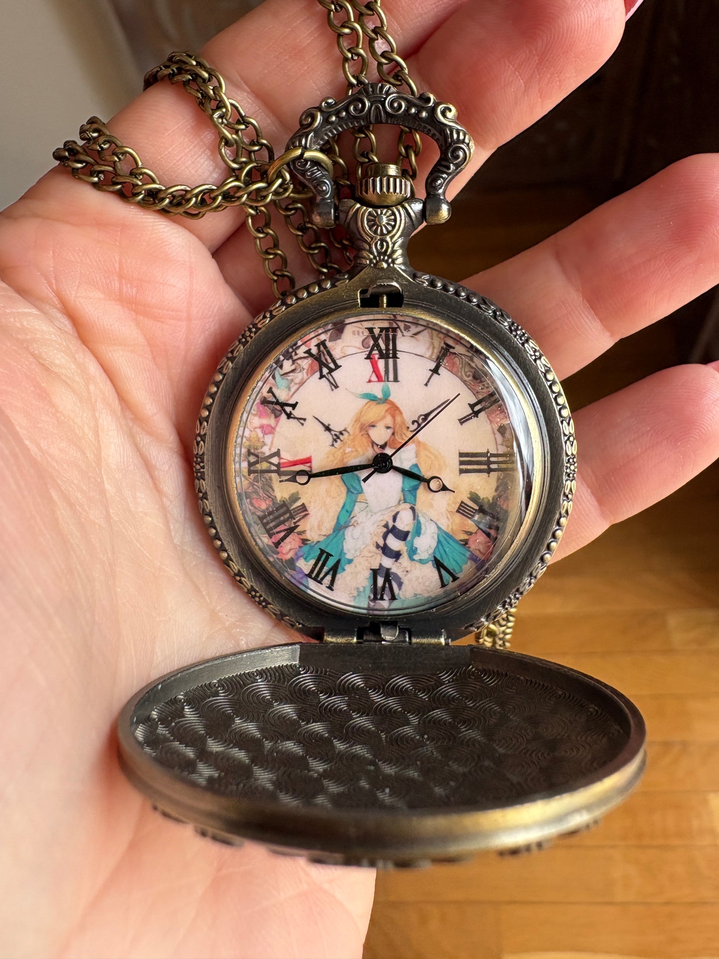 Collana Orologio da Taschino Retrò Alice in Wonderland