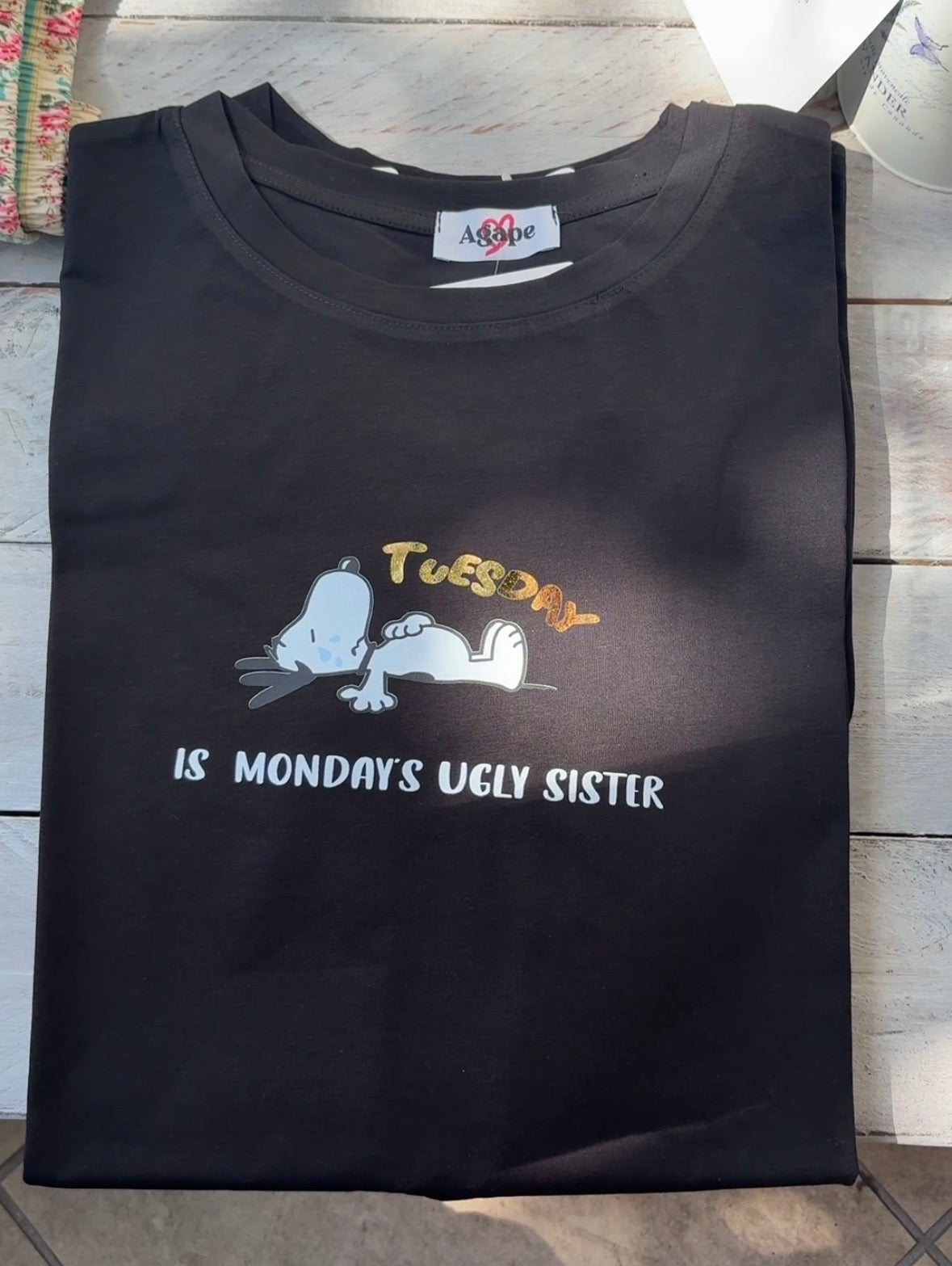 T-Shirts Snoopy in Cotone con Dettagli Oro - Vestibilità Medium
