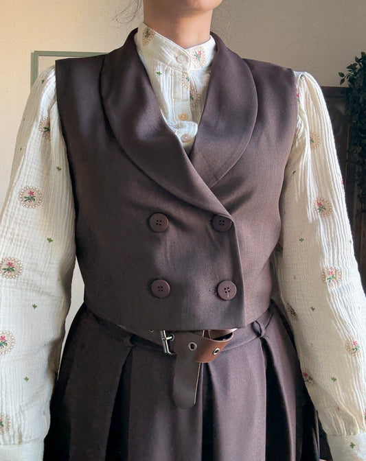 Gilet corto Oxford in 3 colori - Cioccolato, nero e bordeaux