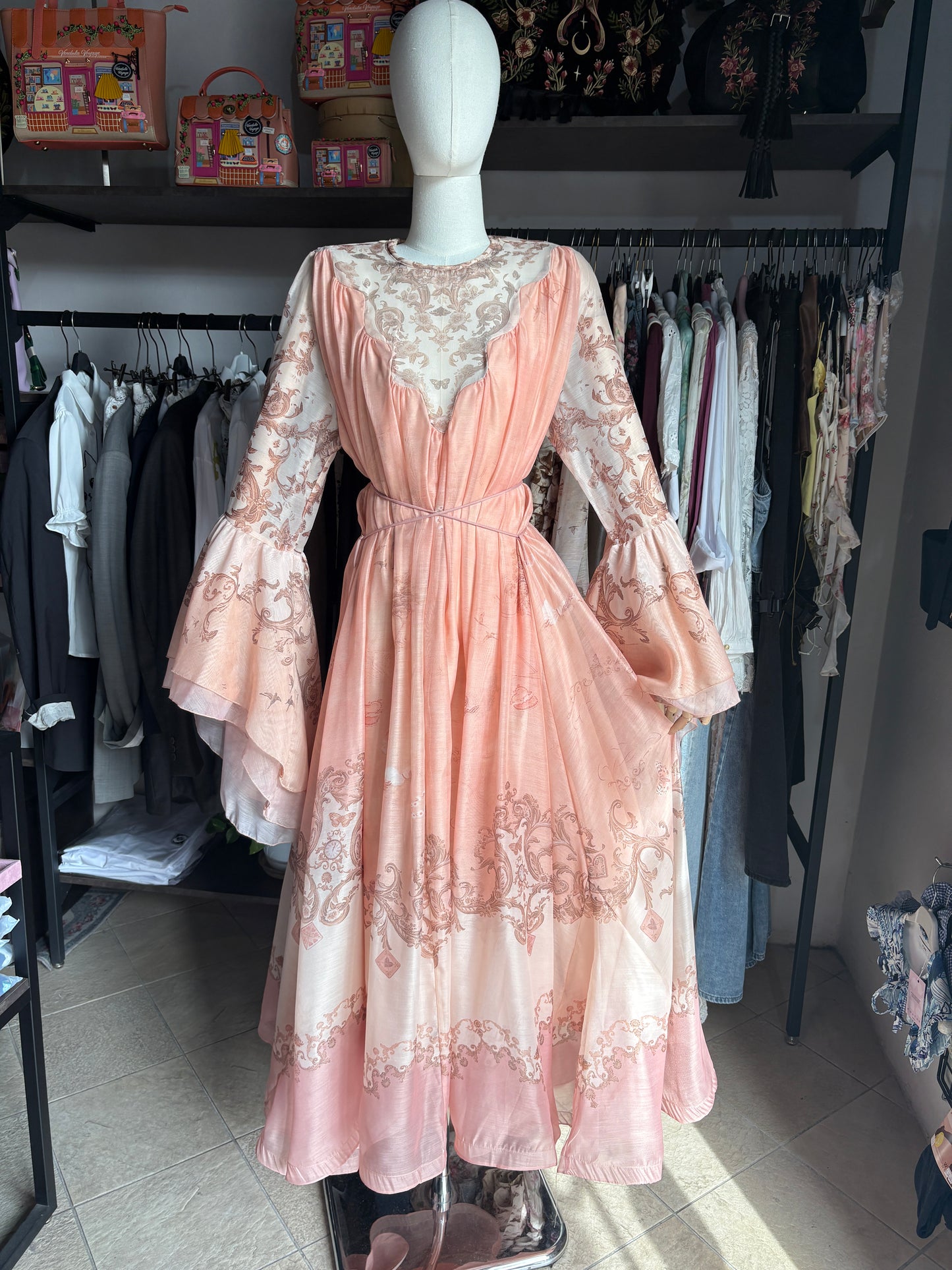 Fable Dress – Vestito Lungo Romantico in 100% Seta in Stile Coquette & Fairycore