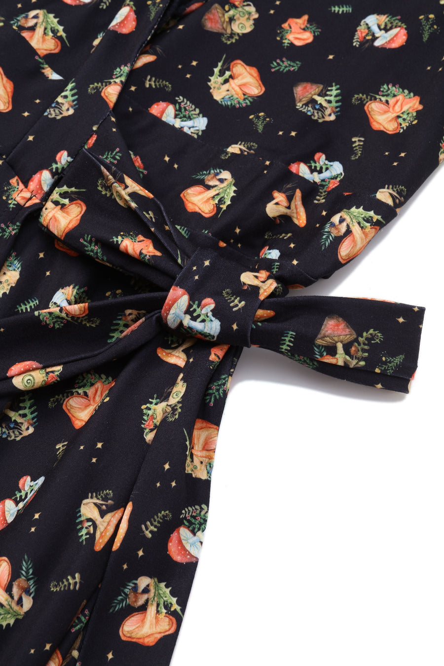 Matilda Black Mushroom: Abito a Portafoglio in Maglia