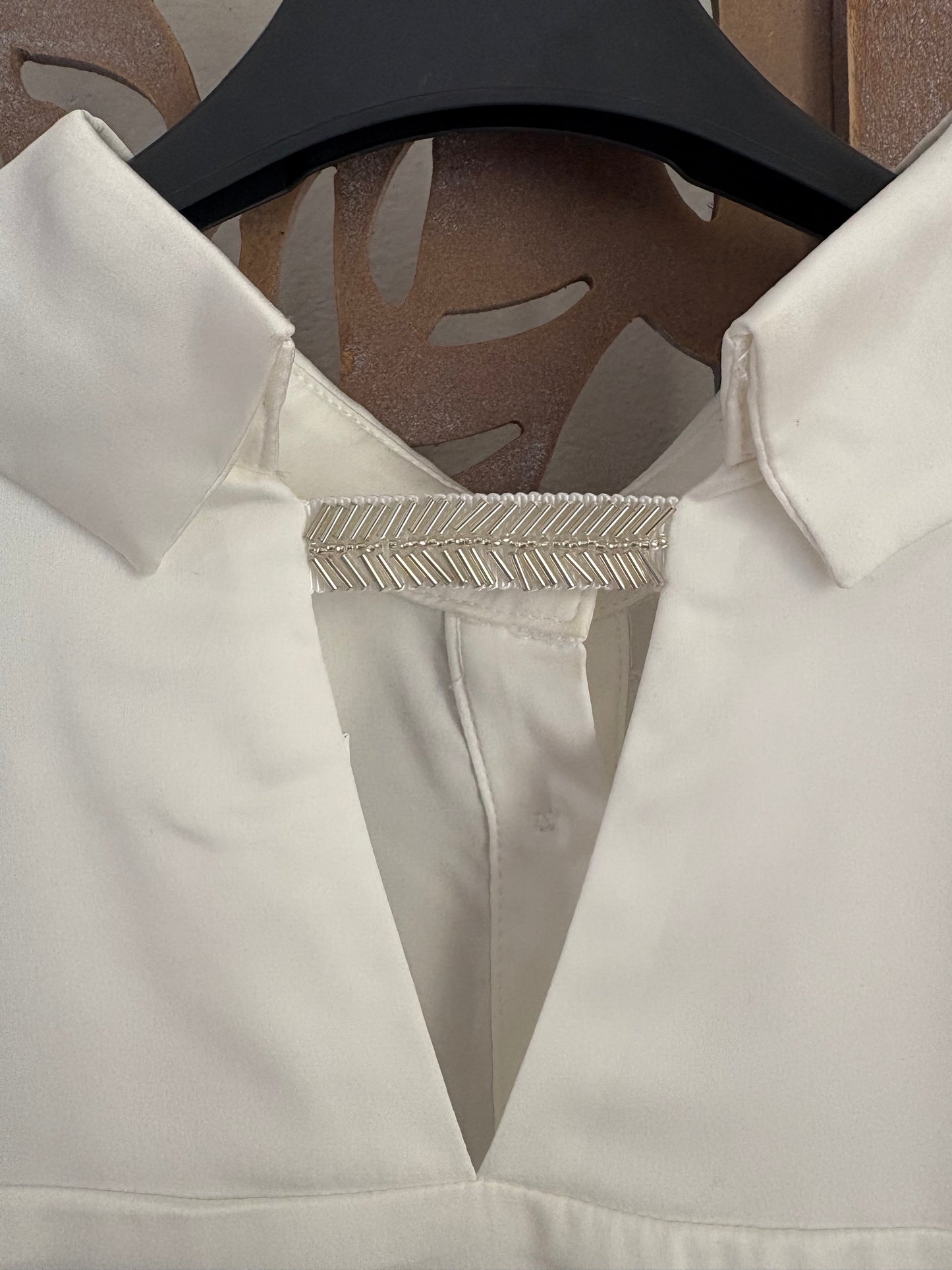 Camicetta corsetto bianca con bottoni gioiello