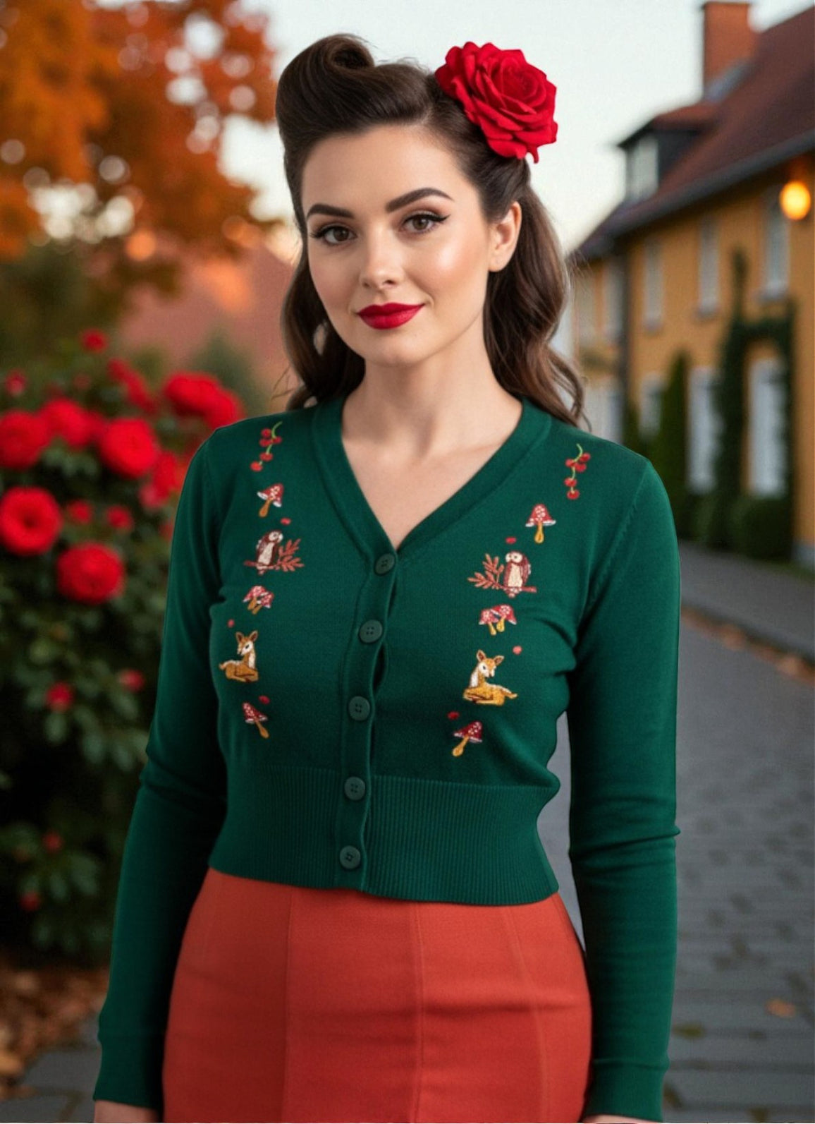 Cardigan Nara Forest Friends Verde