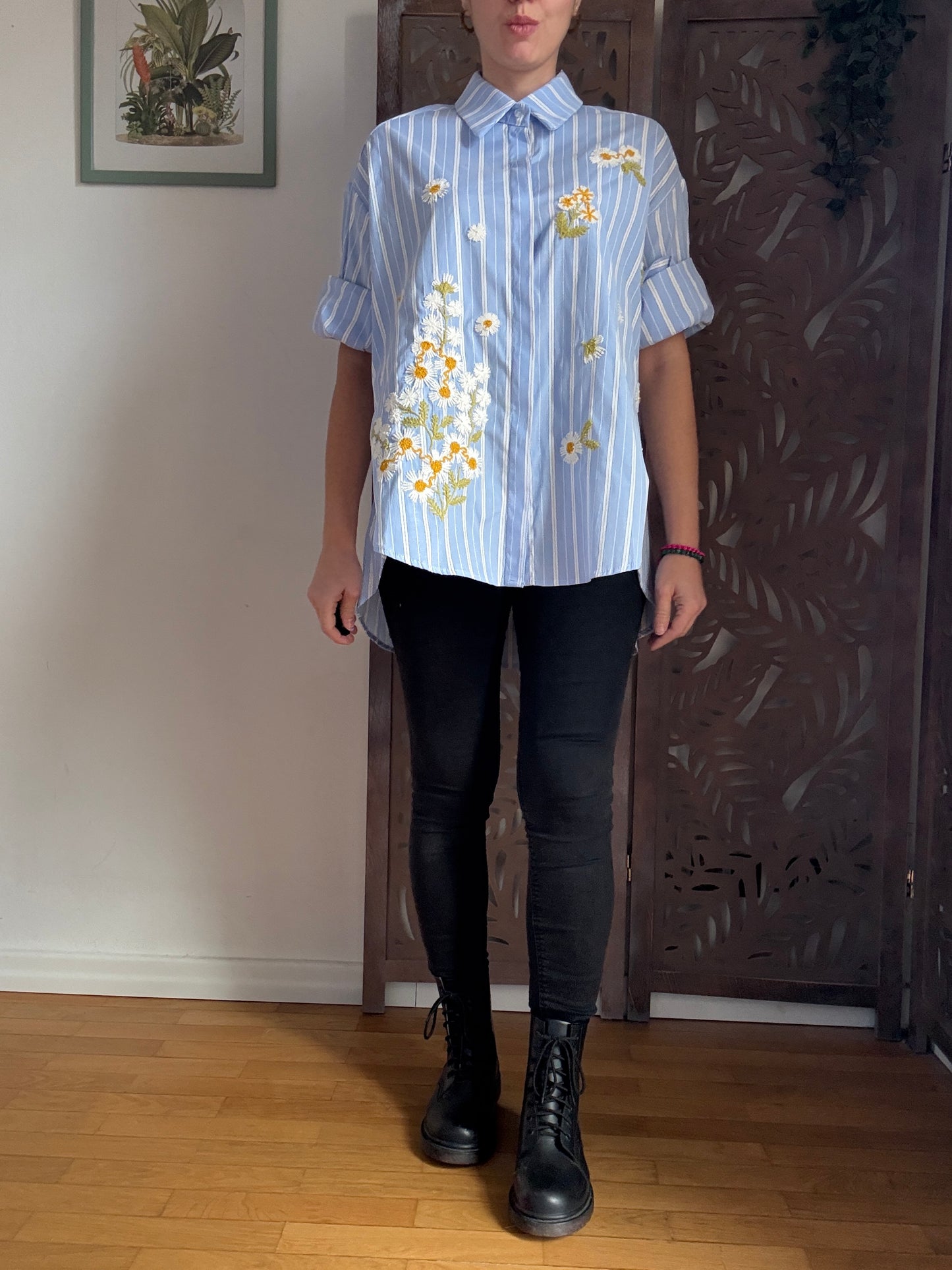 Camicia Oversize Daisy Dream in 100% Cotone