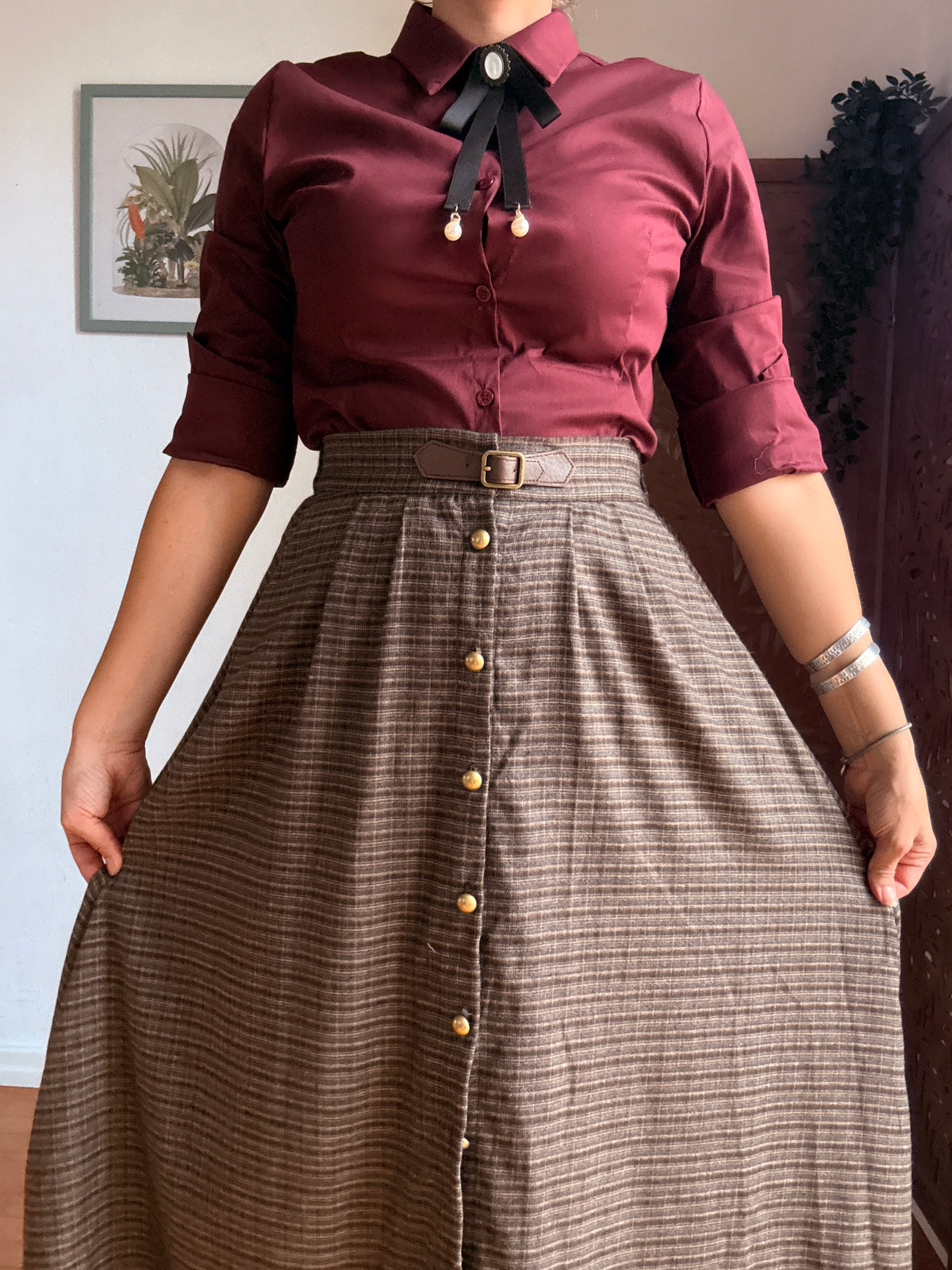 Camicia donna avvitata in misto cotone a maniche lunghe