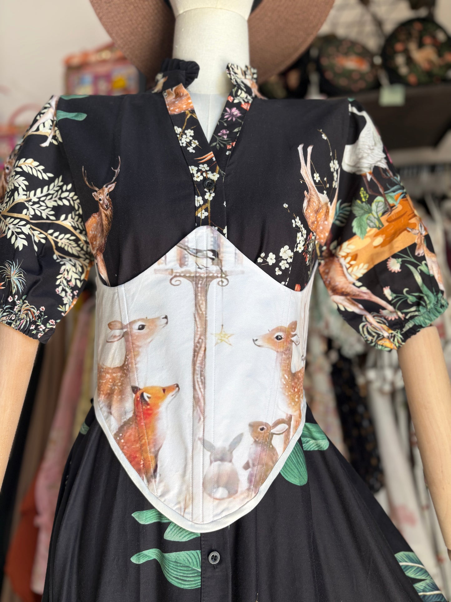 Corsetto Sartoriale Sottoseno  "Forest Friends" – Pezzo Unico