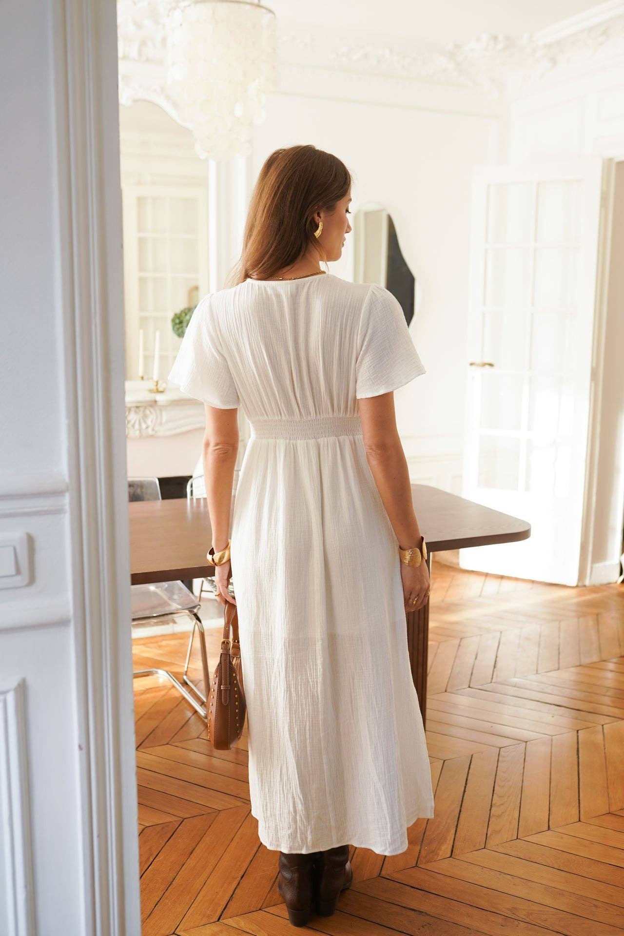 Abito Lungo in Cotone Kanya – Bianco Luminoso